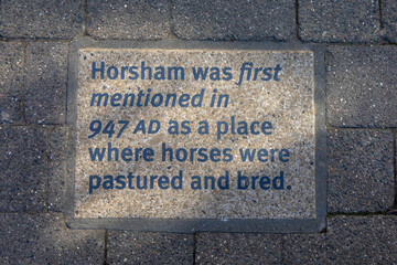 Local History Plaque on West Street in Horsham, West Sussex