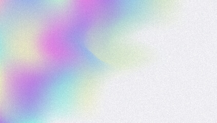Noise Gradient Background. Abstract Grainy Bg In Pink, Purple And Blue Colors. Iridescent Hologram. Pearlescent Holographic Texture With Rainbow Foil. Dust Overlay On Aesthetic Summer Wall