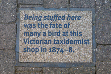 Fototapeta premium Local History Plaque on West Street in Horsham, West Sussex