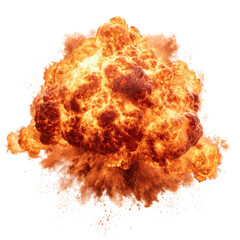 Large orange explosion on transparent Background