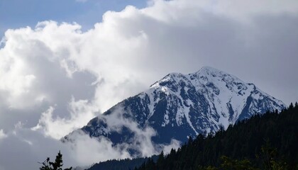 Mountain peak with clouds (1)