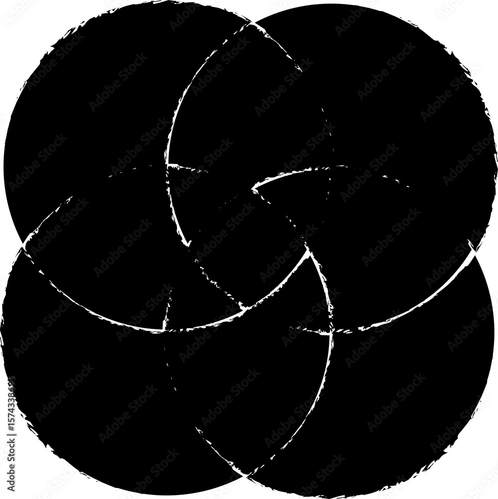 Poster grunge style set of circle shape. design elements