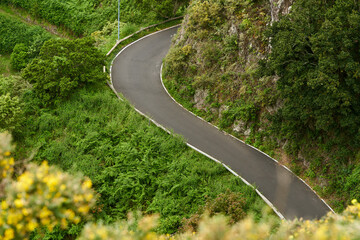 Narrow mountain road in Anaga