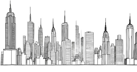 CITY LINE isolated on white background