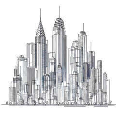 CITY LINE isolated on white background