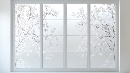 Frosted Window Decals for Christmas Home Decor - Isolated on White Background