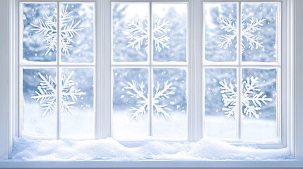 Frosted Window Decals for Christmas Home Decor - Isolated on White Background