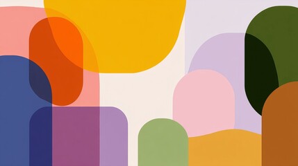 Abstract geometric background with colorful rounded shapes, vector illustration
