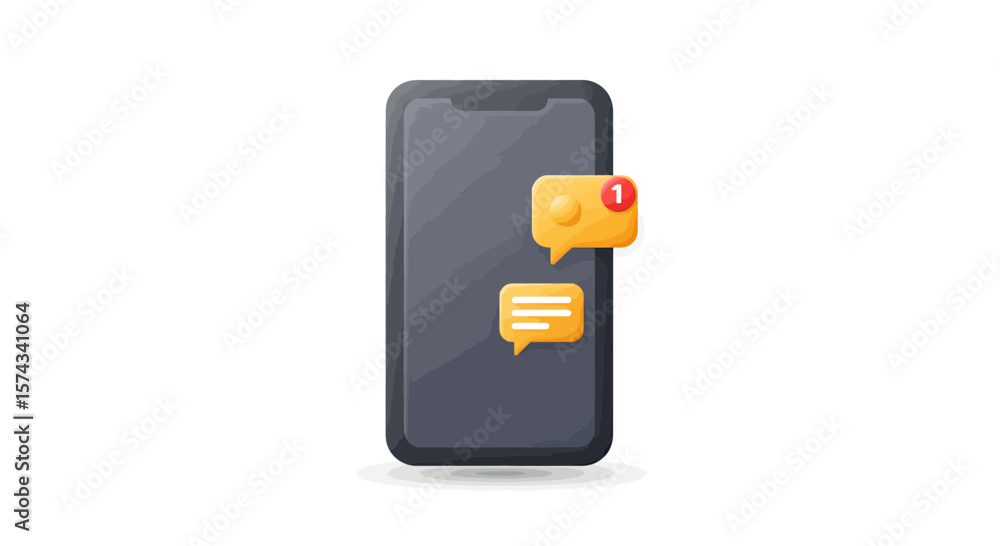 Poster illustration of a smartphone with unread message notifications displayed