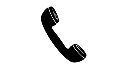 Telephone handset outline isolated on a transparent background