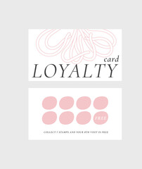 Vector template design for beauty shop loyalty card. Discount card