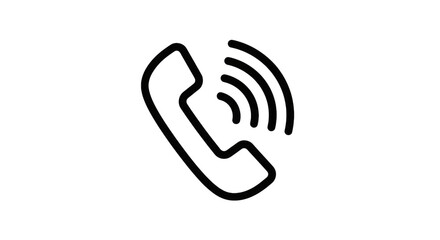 Telephone receiver with sound waves isolated on a transparent background