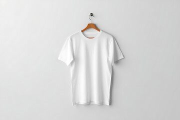 White T-Shirt Mockup on Hanger Apparel Clothing Template Design