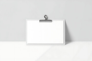 Minimalist Clipboard Blank Paper White Background Mockup Template Design