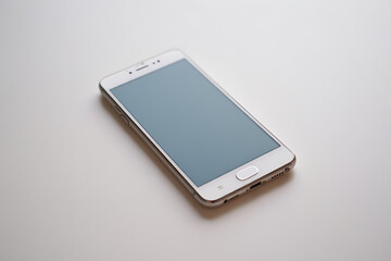 White Smartphone Mockup on White Background for Tech and Business