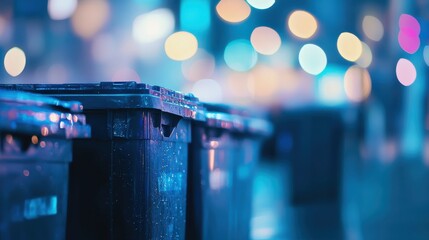 Tecnology concept with blur bin background bokeh