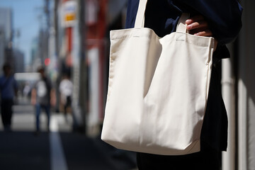 Canvas Tote Bag City Street Sustainable Lifestyle Eco Fashion