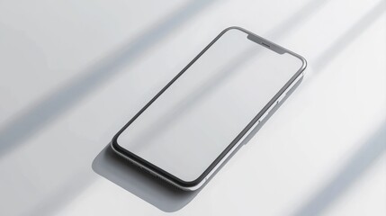 Realistic smartphone mockup. Mobile phone vector with isolated on white background. Device front view. 3D mobile phone with shadow. Realistic, high quality smart phone mockup for ui ux presentation.