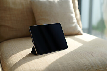 Tablet on Sofa Modern Technology Digital Device Home Lifestyle Comfort