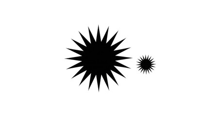 White starburst shapes on black isolated on a transparent background