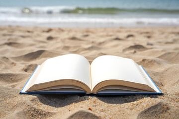 Open Book on Beach Sandy Summer Vacation Reading Holiday Leisure