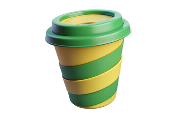 Colorful Diagonal Striped Coffee Cup with Eco Lid for Sustainable Sipping