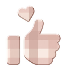 3d Pink and bass checkered like and heart icon