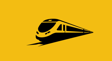 train silhouette design. fast modern transportation sign and symbol.