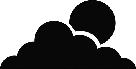 Black sun partially hidden by clouds weather