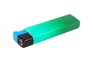 plastic lighter, round shape, isolated from the background