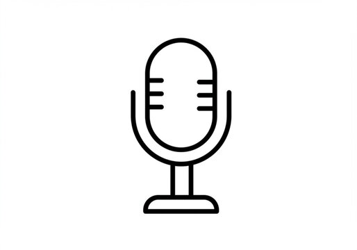 Classic retro microphone icon on a white background for audio recording