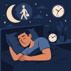 Insomnia Illustration: Sleeplessness and the Thoughts of Work
