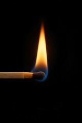 Horizontal Match Flame with Blue Edge