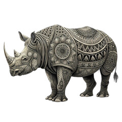 Fototapeta premium a rhinoceros with intricate tribal and mandala patterns