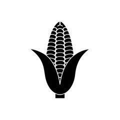 unique corn silhouette illustration isolated on white background
