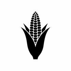 unique corn silhouette illustration isolated on white background