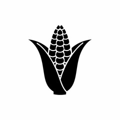 unique corn silhouette illustration isolated on white background