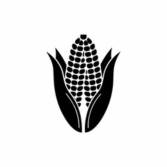 unique corn silhouette illustration isolated on white background