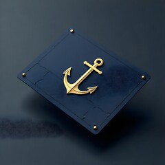 Nautical gold anchor design minimal concept high resolution picture