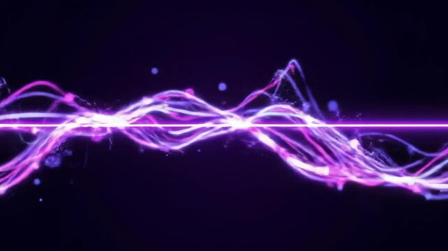 Futuristic Neon Sound Wave: Animated Glowing Lines and Rhythmic Motion