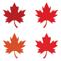 Maple leaf vector icon. Stylized Autumn Red Maple Leaf Foliage logo icon. Maple symbol,  maple leaf Canada flag Vector illustration.