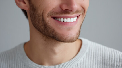 Fototapeta premium Radiant Smile: Young Man Showcasing Dental Health