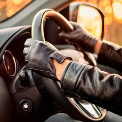 guidare l'automobile con i guanti