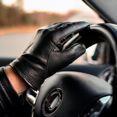 guidare l'automobile con i guanti
