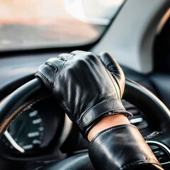 guidare l'automobile con i guanti