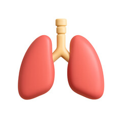 Detailed 3D Rendering of Human Lungs Showing Anatomical Structure and Design for Medical Illustration and Education Purposes