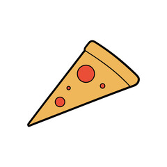 Slice of pizza illustration for food themed coloring book series Line Art Vector Illustration