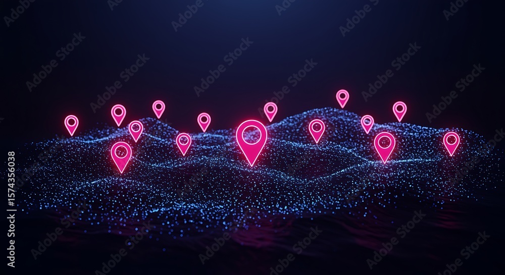 Poster global network, digital map, location points, gps navigation, abstract technology background