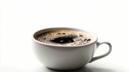 Aromatic Coffee Moment: A steaming cup of rich, dark coffee, a perfect emblem of morning vitality, sitting ready to awaken the senses.