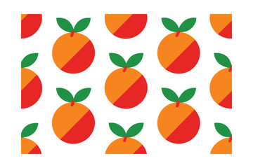 Abstract Fruit Tiles Repeating Evenly On White